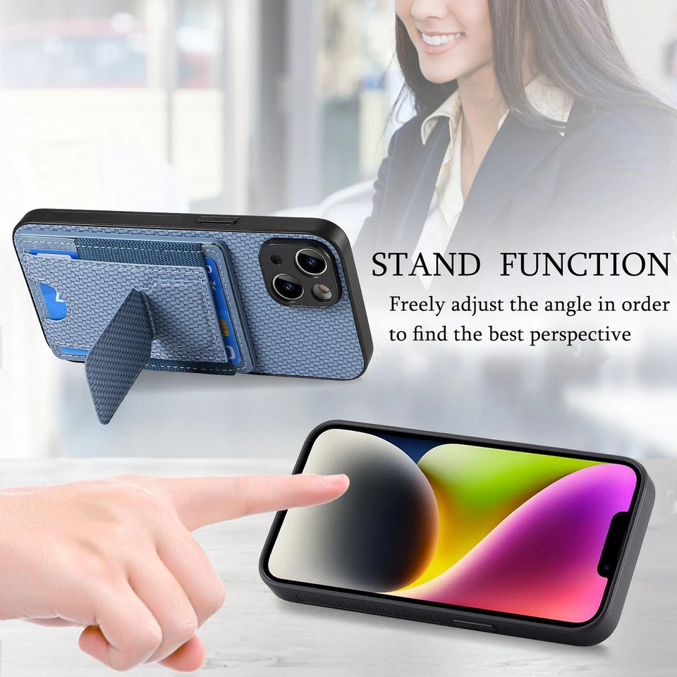 Fiber Card Stand Cover Case For Motorola Edge 60 G56 G85 Google Pixel 10 9 8 7 6 - Image 3 of 4