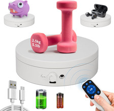 Motorized Rotating Display Stand with Remote, 4.53In 360 Electric Turntable for