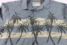 VTG Paradise Found Men’s XL Silk Aloha Shirt Tropical Palm Print