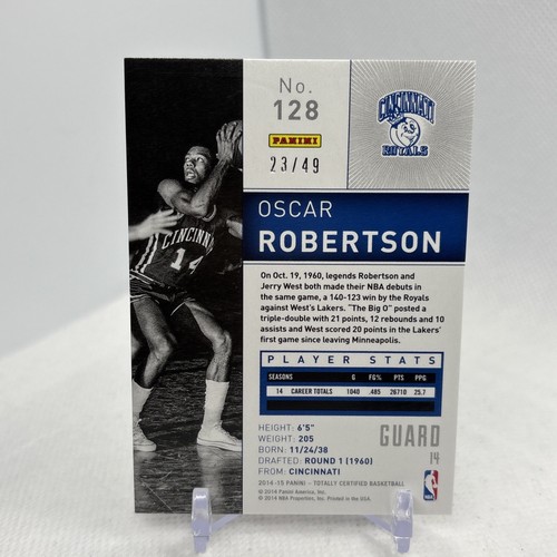 2014 Panini Totally Certified Platinum Purple /49 Oscar Robertson (Royals) HOF - Bild 4 von 6