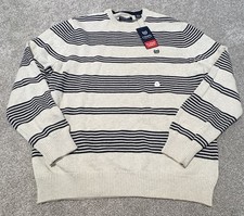 CHAPS MENS SWEATER SIZE Large New With Tags. Blue Accent Stripes. 100 Cotton
