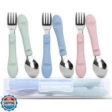 Bakpoco 6PCS Toddler Utensils, 316 Stainless Steel Baby Safe Forks + Spoons w
