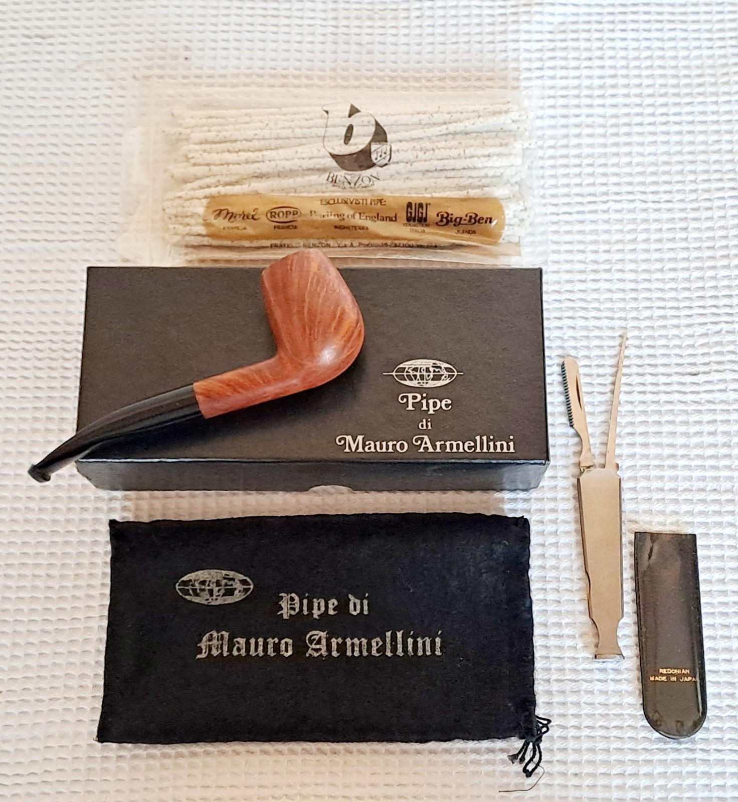 Pipa Vintage MAURO ARMELLINI + Scatola Originale + Set Pulizia e Manutenzione