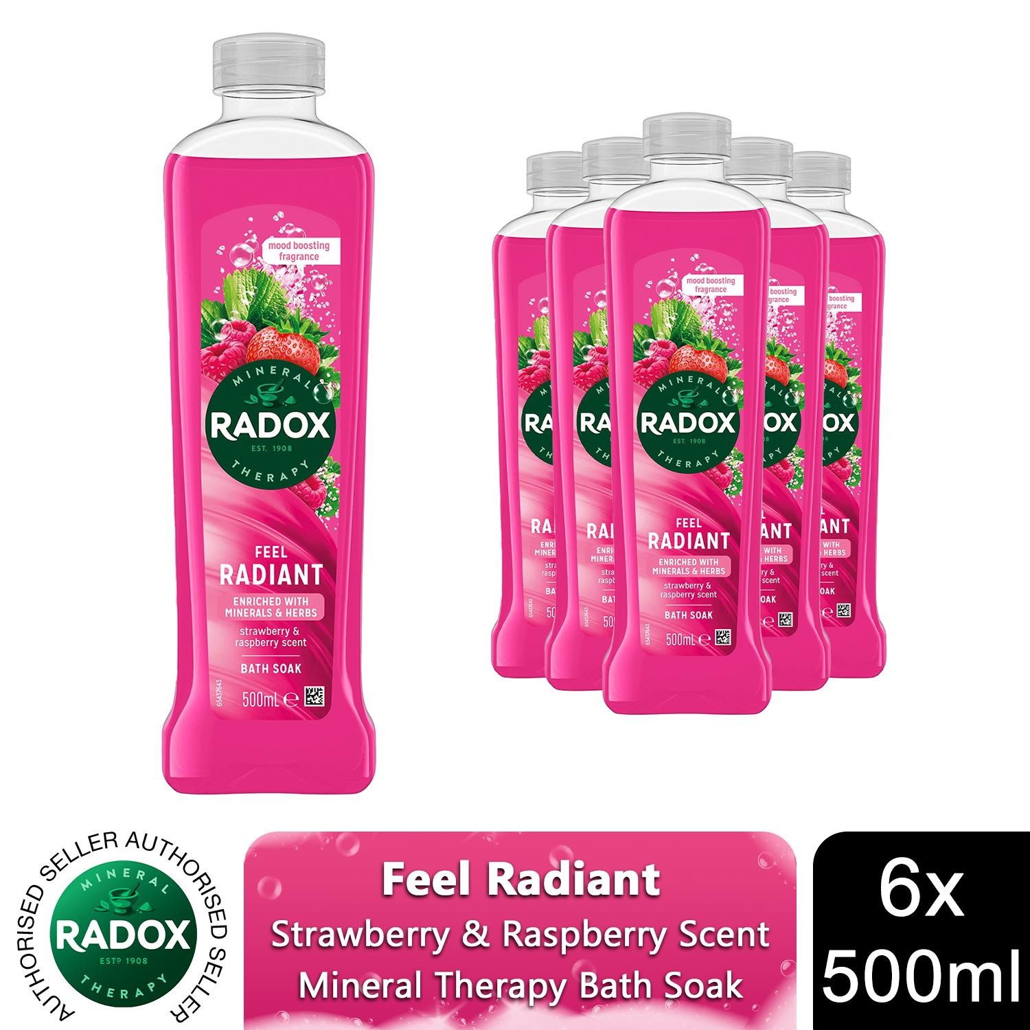 Radox Mineral Therapy Feel Radiant Stress Relief Soothing Bath Soak 500ml, 6pk