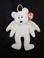 Ty Beanie Baby - White Angel Bear Wearing Halo - EUC