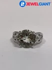 STERLING SILVER PRASIOLITE DK RING SIZE-8.75 6.4G #GK006