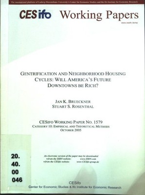 Gentrification and neighborhood housing cycles: Will America's futur downtwowns