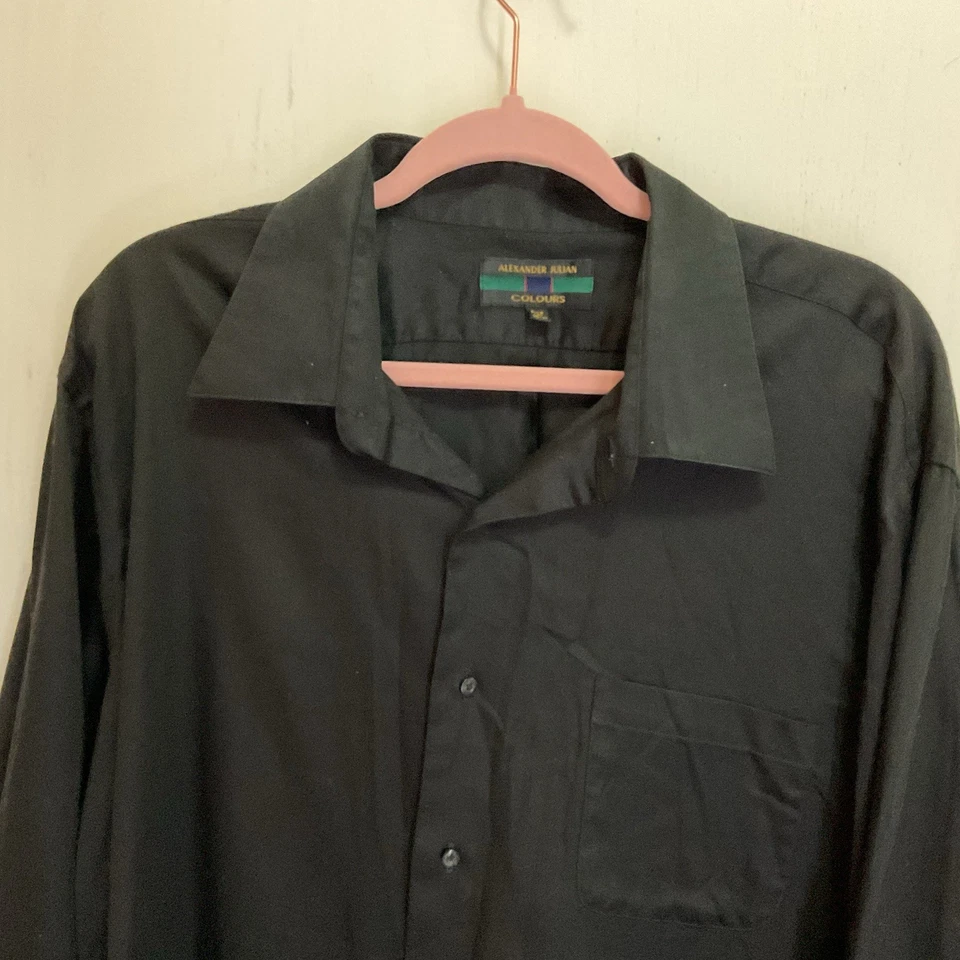 Camisa Hombre Alexander Julian Colores 2XLTall Negra Manga Larga 18, 36-37 Alto Foto 3 de 4
