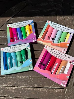 BIG Acrylmarker / 6 Stück / Paint Markers / Malen / Zeichnen / Farben /Stifte