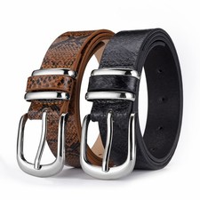 2 PCS Women Animal Snake Print Skinny Faux Leather Belt Jeans Dress Corset Belts
