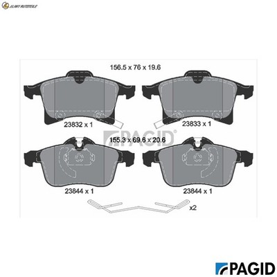 BREMSBELAGSATZ SCHEIBENBREMSE T4171N FÜR OPEL CORSA/D ADAM B10XFT/10XFL 3cyl