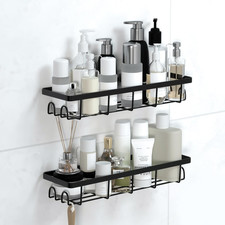 Shower Caddy Organizer with Hooks,Self Adhesive Bathroom Shelves,No Drilling