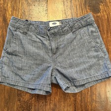 Old Navy Blue Shorts Girl's Size 12 Casual Chambray Adj Waist