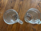 Set Of 2 VTG Diamond Quilt Glass Footed Handled Drinking Glasses Mugs — photo 3