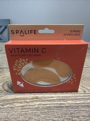Spa Life Vitamin C Under Eye Patches With Plant Collagen 8 Pairs 16 Patches