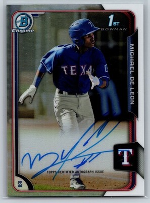 2015 Bowman Chrome Prospects Autographs Ref. 415/499 Michael De Leon #BCAP-MDL