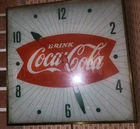 Vintage Coca Cola Clock With Convex Glass