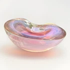 Barbini Cenedese Seguso Poli Murano Sommerso pink Glass Bowl Vintage Art Glass