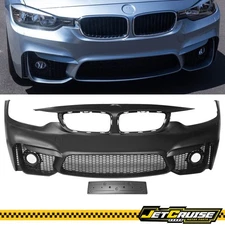 Fits 14-20 BMW F32 F33 F36 4 Serie M4 Style Front Bumper Conversion W/ Fog Cover