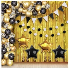 KatchOn, Black and Gold Party Decorations Set - Huge, Pack of 89