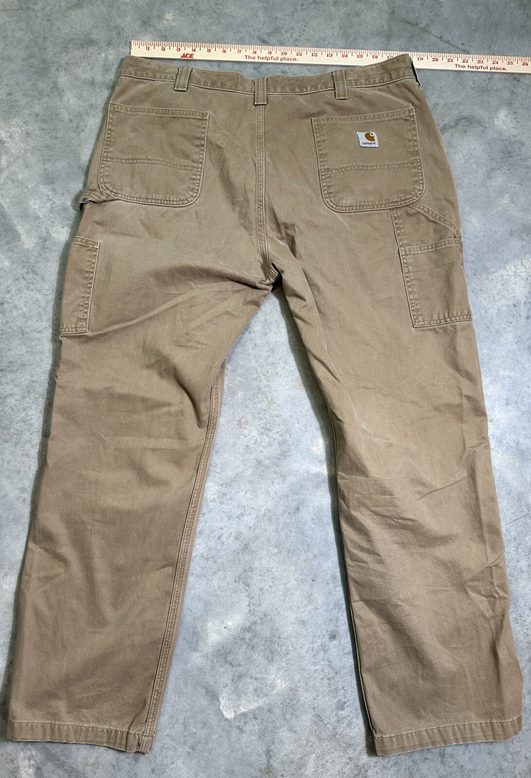 Carhartt Relaxed Fit Mens 40x32 Twill Utility Khaki WORK Pants B324 DKH