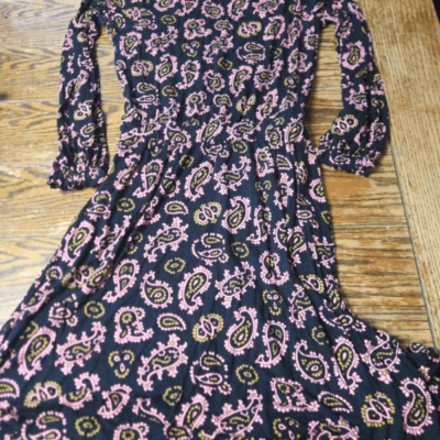 BODEN Evelyn Jersey Midi Dress Azalea Intricate Paisley Pink Black sz 6R |  eBay