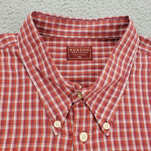 Burton Shirt Mens XL Red Plaid Short Sleeve Casual Button Up - Picture 11 of 19