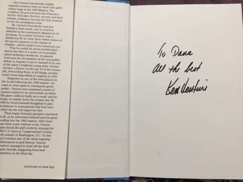 KEN VENTURI SIGNED BOOK “GETTING UP and DOWN,MY 60 YEARS IN GOLF”,CBS/ DIED - Picture 2 of 3