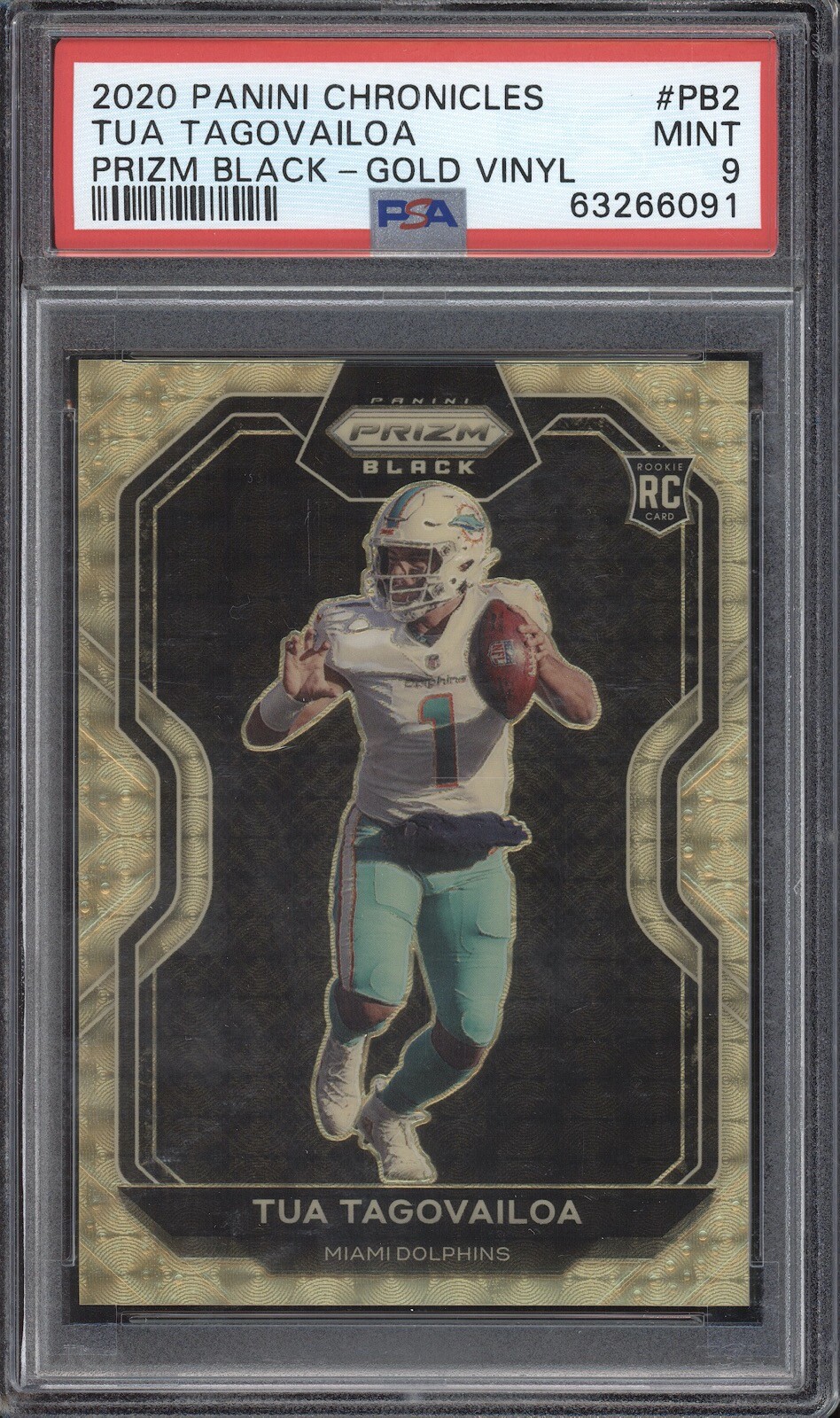 Tua Tagovailoa Panini Chronicles Prizm Black #PB2 Gold Vinyl