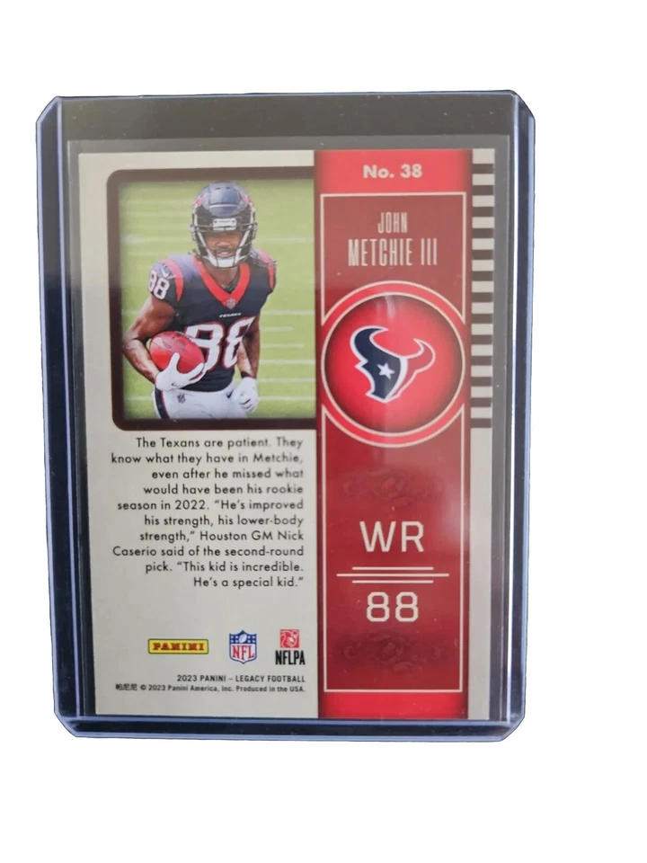 2023 Panini Legacy Green Parallel #38 John Metchie III 086/100 Houston Texans - Image 2 of 2
