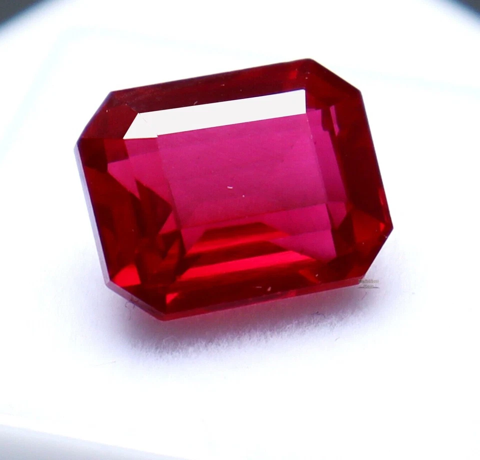 8.44 ct Certified Loose Gemstone BURMA Pigeon Blood Red Ruby Emerald Cut - Image 3 of 4