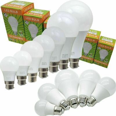 LED Lampe Birne 3W-25W kaltweiß A60 Kugelleuchte energiesparend E27 B22