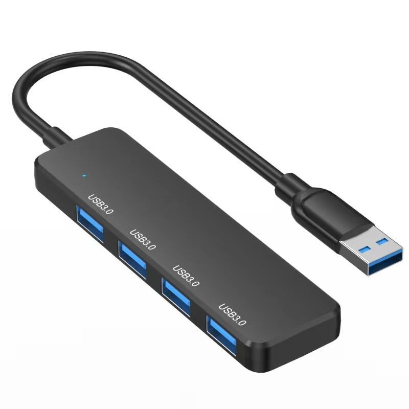 4-Port USB 3.0 Hub - Compact Portable Multiport Adapter for Fast Data Transfer