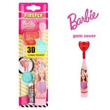 Pink Barbie Electric Kids Toothbrush for Girls Spin Brush Gem Heart Cover, Soft