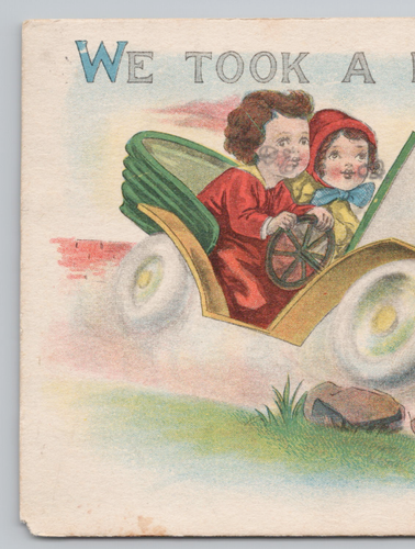 Automobile Comic Postcard We Took a Motor Trip Couple Reckless Driving Auto Car - Picture 2 of 7