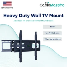 Full Motion TV Wall Mount Tilt/Swivel Bracket Heavy Duty up to 55" LCD LED OLED