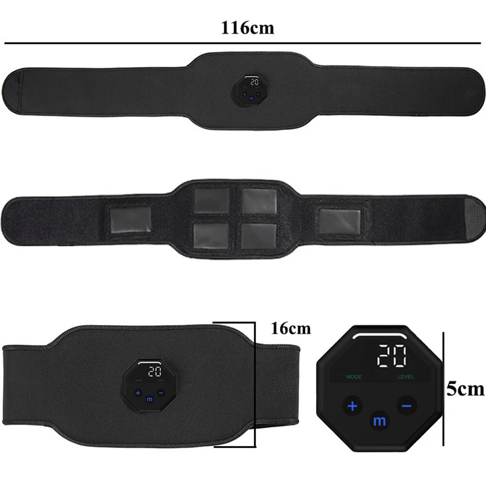 EMS Entrenador de tonificación muscular abdominal ABS estimulador eléctrico tónico cinturón de fitness Foto 3 de 4