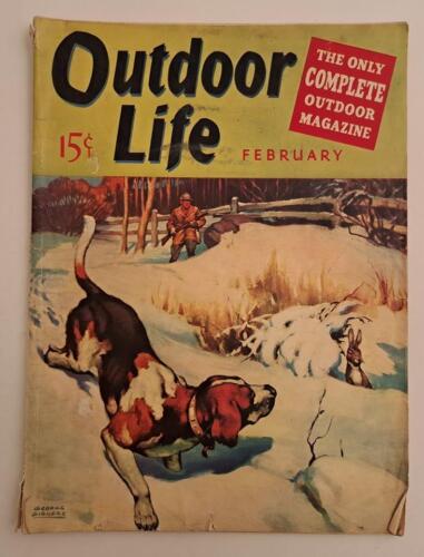 1940 Outdoor Life Magazine NJ Ducks NH Bobcats Africa Big Game N.E. Ice Fishing - Picture 1 of 10