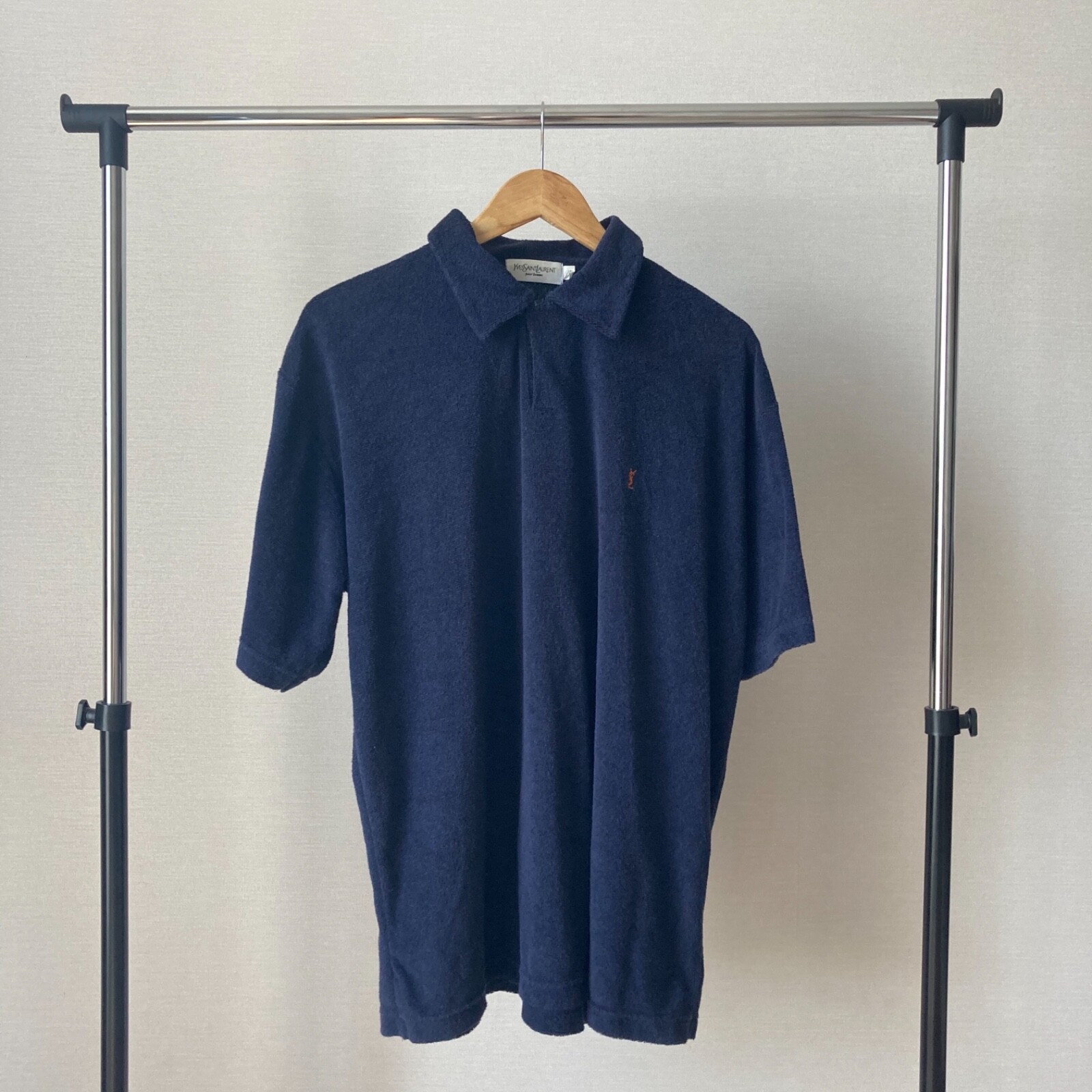 Yves Saint Laurent Polo Navigatore Vintage in Spugna Blu Taglia XL