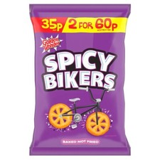 Golden Wonder Spicy Bikers – 36 x 22g Bags – Spicy Flavour Corn Snacks Full Box