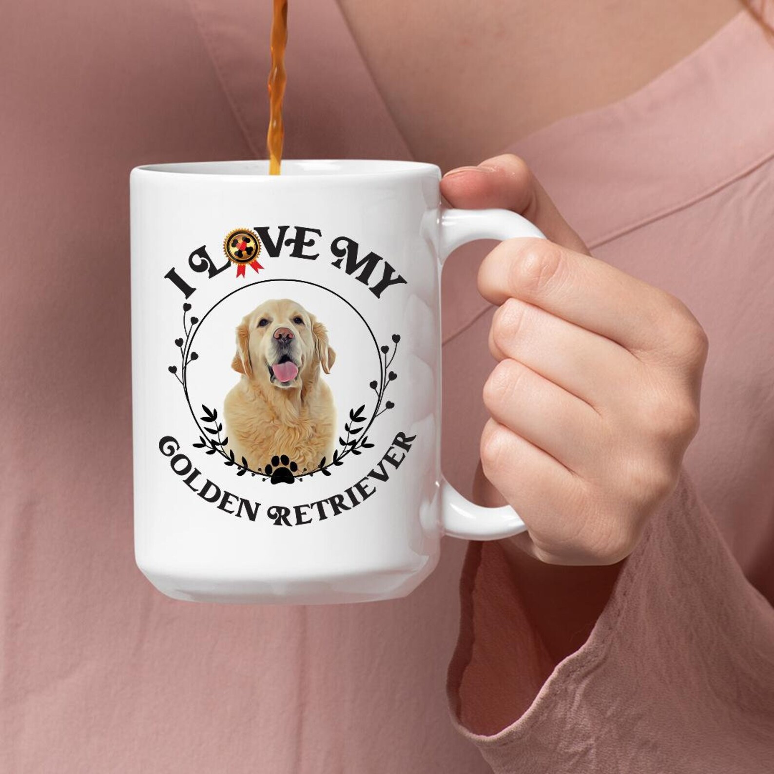 Custom Engraved Retriever Mug for Dog Lovers and Retriever Moms