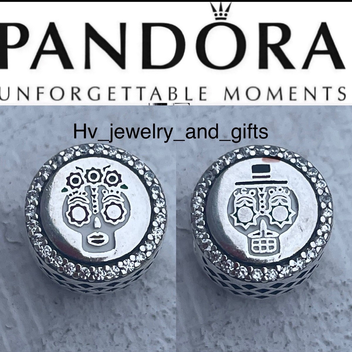 Pandora LTD EDITION Frida Kahlo/Diego Skull Double Sided Charm