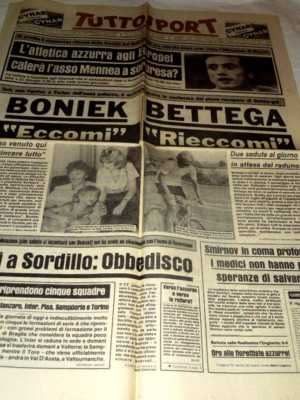 MENNEA A SORPRESA-BONIEK E' ARRIVATO-BETTEGA E' TORNATO-SMIRNOV IN COMA PROFONDO