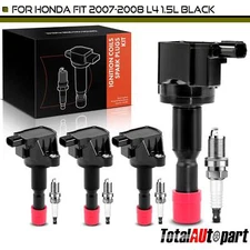 4Pcs New Ignition Coil & IRIDIUM Spark Plug Kits for Honda Fit 2007-2008 L4 1.5L