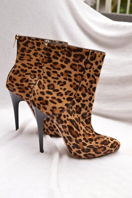JIMMY CHOO SHOES HEELS boots leopard poney hair ankle