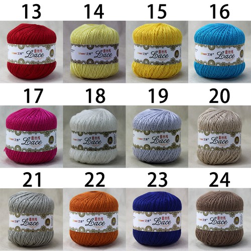 50g/Ball Lace Cotton Yarn 2 Ply Hand Knitting Embroidery Thread Craft Crochet - Picture 11 of 34