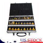 35-Pc Carbide Router Bit Tools Set Portable 1/4 Inch Shanks Tools w/Case Storage