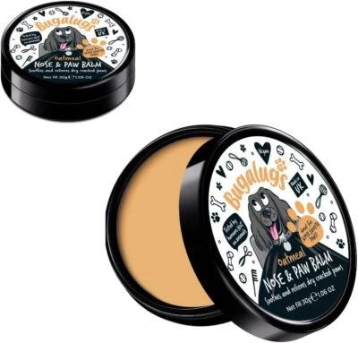 BUGALUGS Dog Nose & Paw Balm/Cream, Natural lick safe Paw balm for dogs and pups
