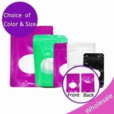 4CustomPrint Stand Up Foil Mylar Smell Proof Pouch Storage Bag with Window