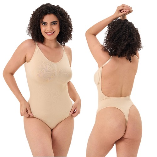 Body modelador corporal esculpido espalda baja tanga ajustado control abdomen sin costuras para mujeres - Imagen 15 de 43